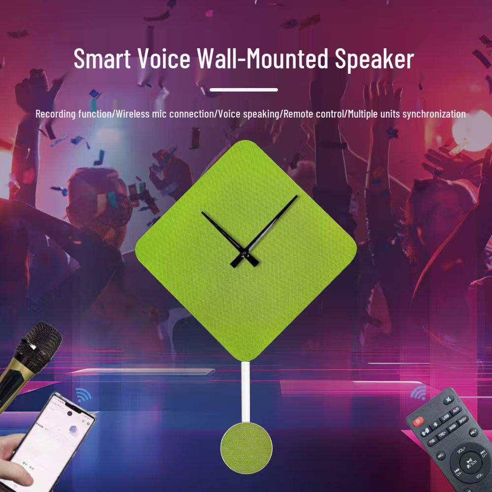 Smart Wireless Wall Clock: Bluetooth Speaker with Voice Broadcast, Remote Control, and Recording.