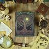 Гримуар Древо Жизни Кожаный журнал для женщин и мужчин Книга заклинаний, книга теней Ручной работы Бумага с неровным краем Дневник с замком