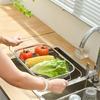 Stainless Steel Sink, Drain Basket, Kitchen Sink, Retractable Vegetable Basin for Easy Cleaning