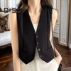 Women Waistcoat Vest Vintage Sleeveless Dressy Suit Casual Button Up V-Neck Tuxedo Vest for Daily Wear Office Dating Street
