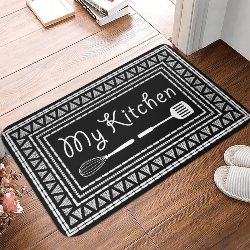 Luxury Kitchen Rug My Kitchen Printing Floor Mat Household Kitchen Mat Non-slip Oil-proof Foot Mat  Indoor Mat Doormat Door Rug Entrance Rug Decor