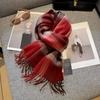 100 Pure Wool Scarves Women's Winter New Autumn and Winter Birthday Gifts Christmas New Year's Day Red Scarf Plaid