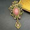 Cross-border Luxury Palace Baroque Large Gemstone Brooch Vintage Style Men's and Women's Coat Coat Brooch Accessories