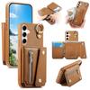 Compatible For Samsung Galaxy A56 5G Case D-Ring Holder Leather + PC + TPU Phone Cover with Wallet Kickstand