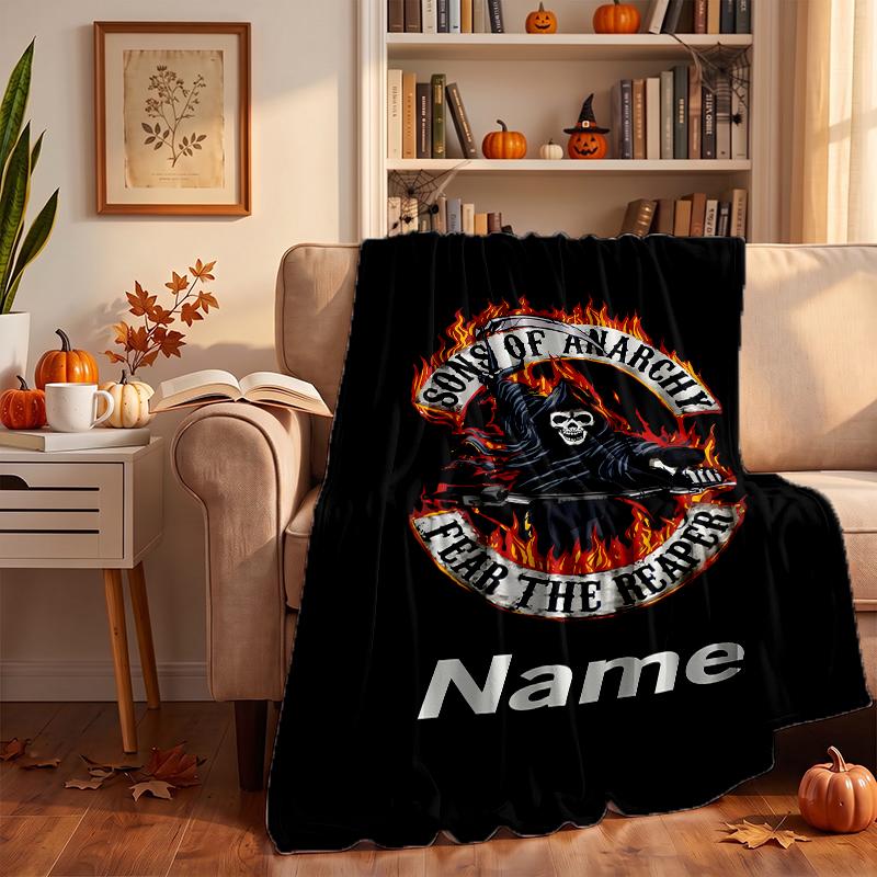 Sons of Anarchy Custom Flannel Blankets Soft Warm Cozy Throws for Home Decor Holiday Gifts