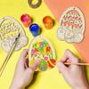 ”HAPPY EASTER“Easter Wooden Ornaments, Happy Easter Egg Shaped DIY Craft For Home Party Decoration, Paintable Wood Slices