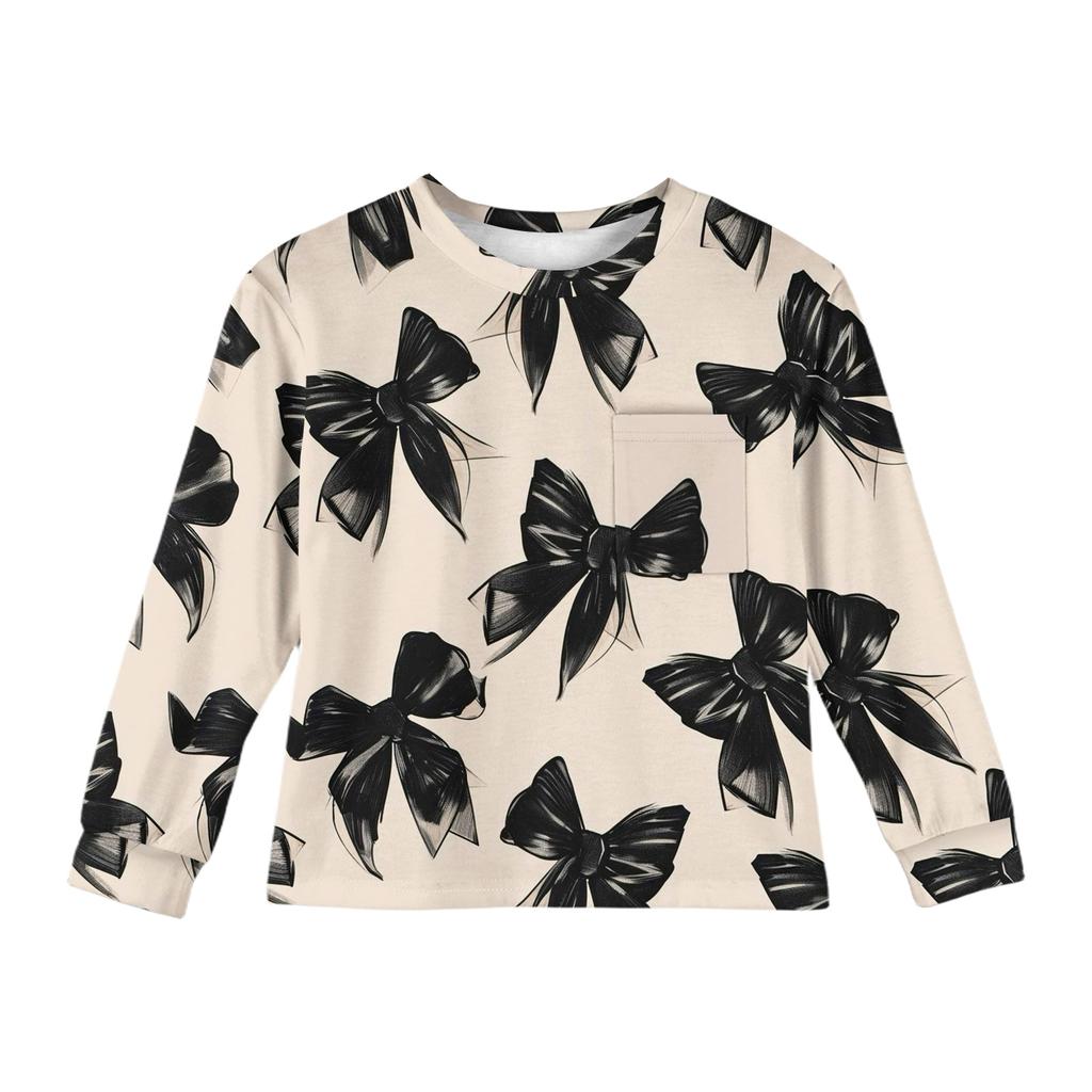 Блузка для девочек с длинным рукавом - Туника с мягкой талией и круглым вырезом
