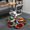 1pc Colorful Sunflower Stained Glass Chair Carpet for Office, Round Polyester Mat, Indoor Decor for Office, Washable Non-slip Carpet yy251219016