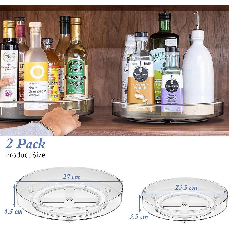 Lazy Rotating Susan Plate Fridge Spice Holder Rotating Kitchen Organiser