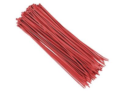 Нейлоновые кабельные стяжки 300x3,6 мм, красные, 100 шт.