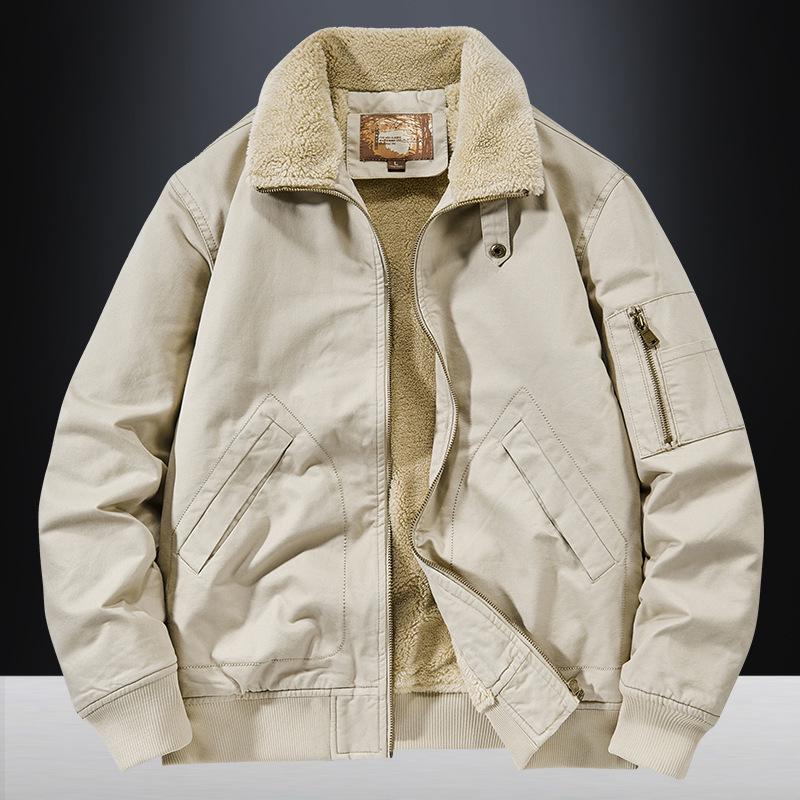 "Men's Casual Plus Velvet Thickened Cotton Jacket - Fashion New Style 1811A"