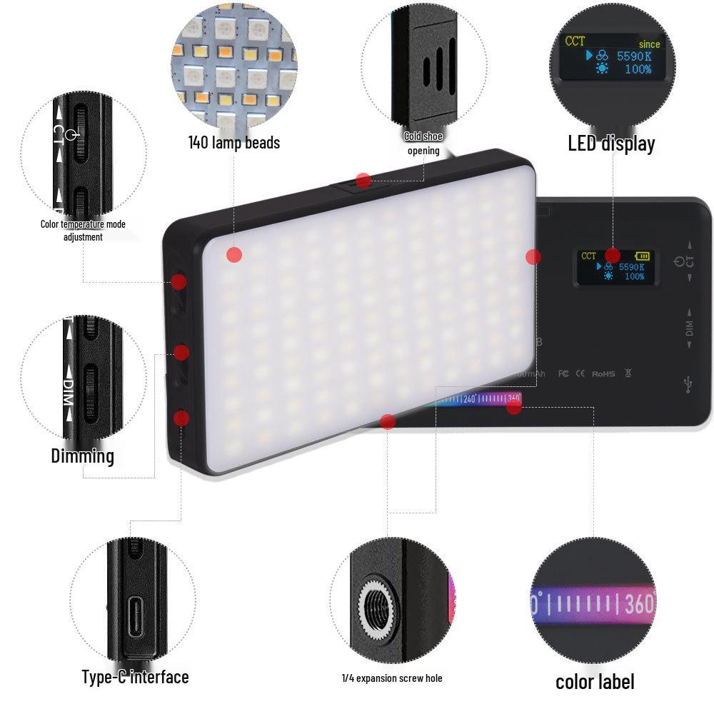 Портативный RGB LED свет для фотосъемки и влогинга