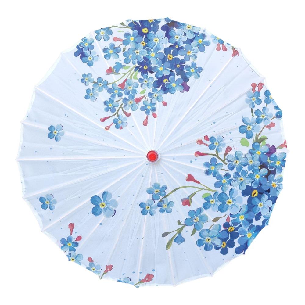 Vintage 70 cm Silk Cloth Women Umbrella Handheld Folding Classical Oil Paper Umbrella Rainproof Decorative Costume Parasol Party