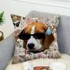 Наволочка Бигль Двусторонняя печать Наволочка 45x45 Декоративные подушки Диван Домашний декор Мягкая наволочка