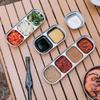 2Pcs Stainless Steel Seasoning Dish 2/3/4 Grid Thickened Divided Dip Bowls Easy Clean Stackable Vinegar Soy Spice Condiment Tray