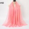 New Fashionable Women's Long Crinkled Cotton Linen Scarf with Tassel Edge - Solid Color Shawl