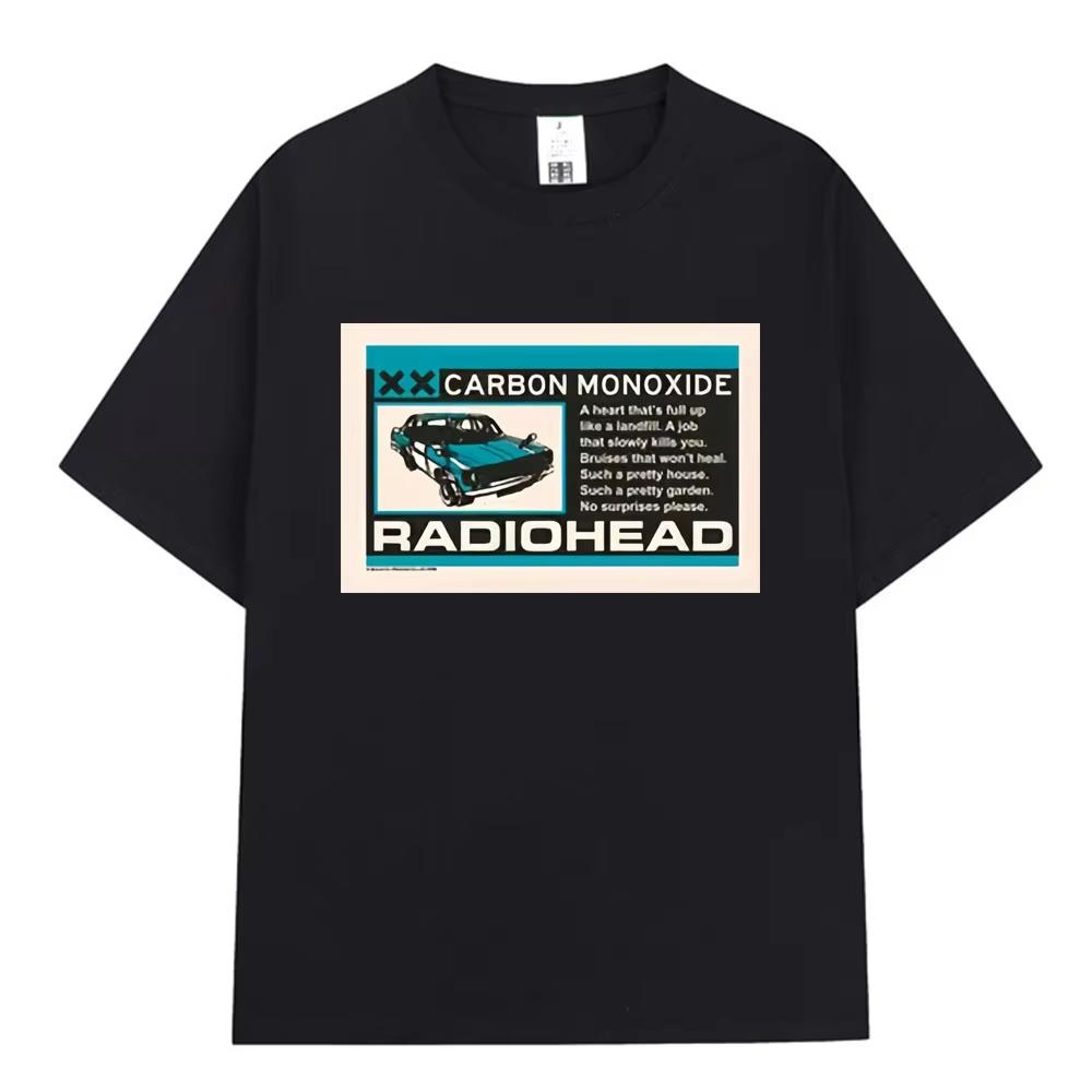 2026 Summer Hot Sale Radiohead Carbon Monxide Rock Band T Shirt Unisex Unisex Hip Hop Gothic Tshirt Breathable Comfortable Clothes