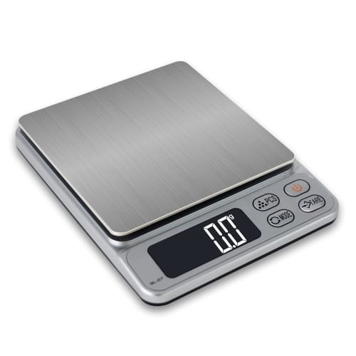 Digital Scale, 3000g, 0.1g Increments, 3kg, Kitchen Cooking Scale (Silver)