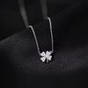 Diamond Four-Leaf Clover Necklace: Women's Luxury Fashion Jewelry, Elegant Temperament Design, Light Style Clavicle Chain