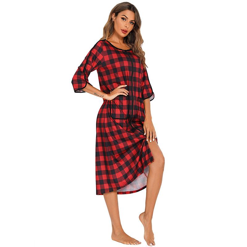 Олень Женский Халат для Беременных Пижама Родовое Платье Больничный Полосатый На Молнии Длинный Для Родов Кормления Грудным Молоком Послеродовой Ночные Сорочки