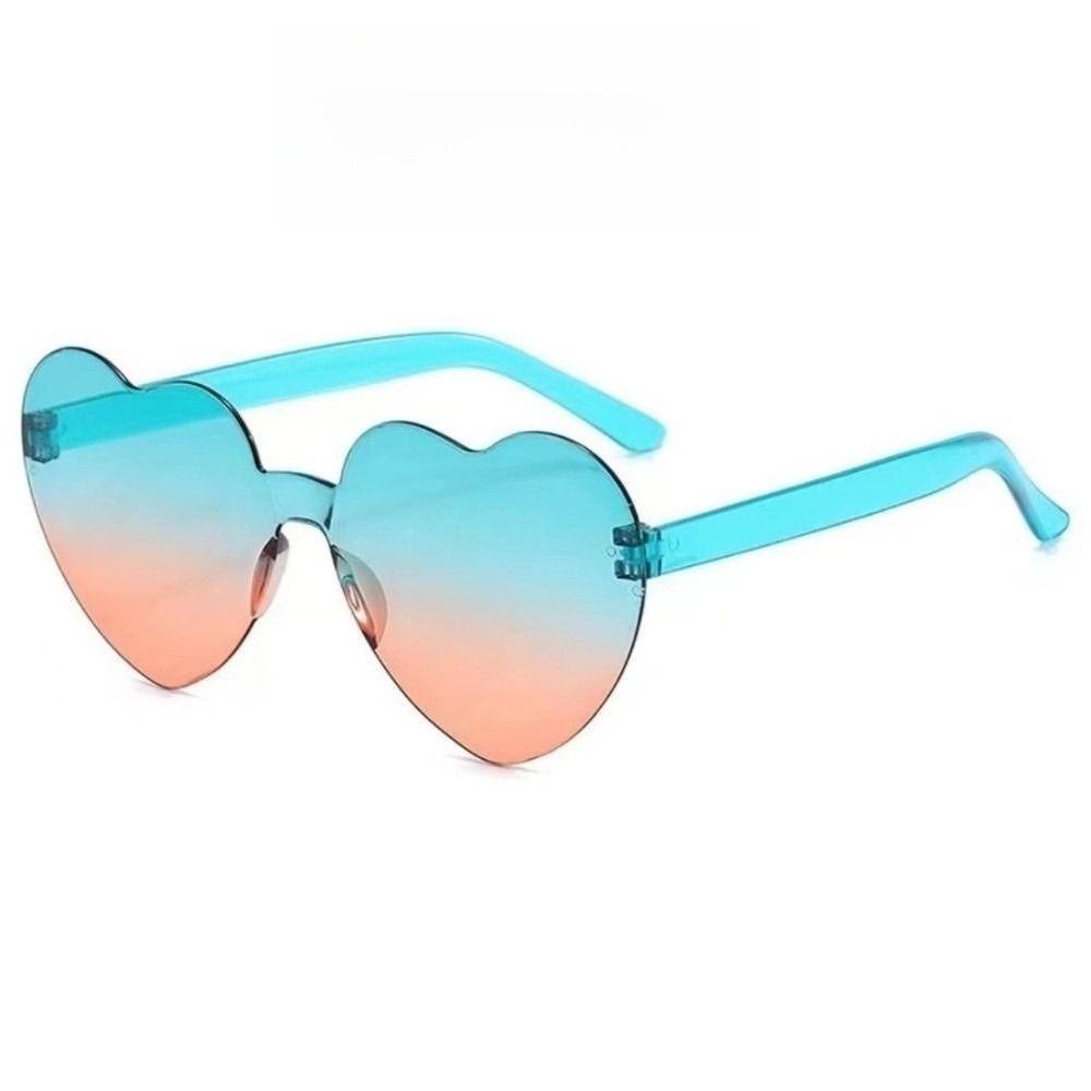 Trendy Love Heart Shape Sunglasses UV Protection Colorful Gradient Sunglasses Women