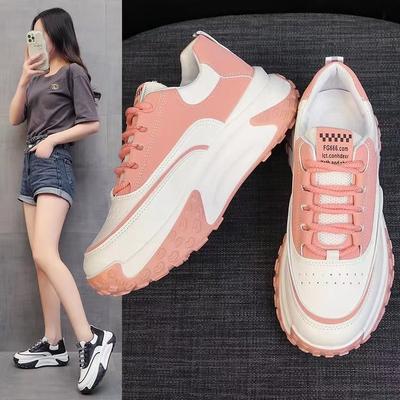 INS модные весенние новые повседневные туфли для папы, женские универсальные кроссовки на платформе, на скрытом каблуке, на шнуровке, женская обувь