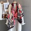 Women Winter Scarf Cashmere Pashmina Shawls and Wraps Bufandas Floral Print Warm Thick Scarves Blanket for Lady Newpe