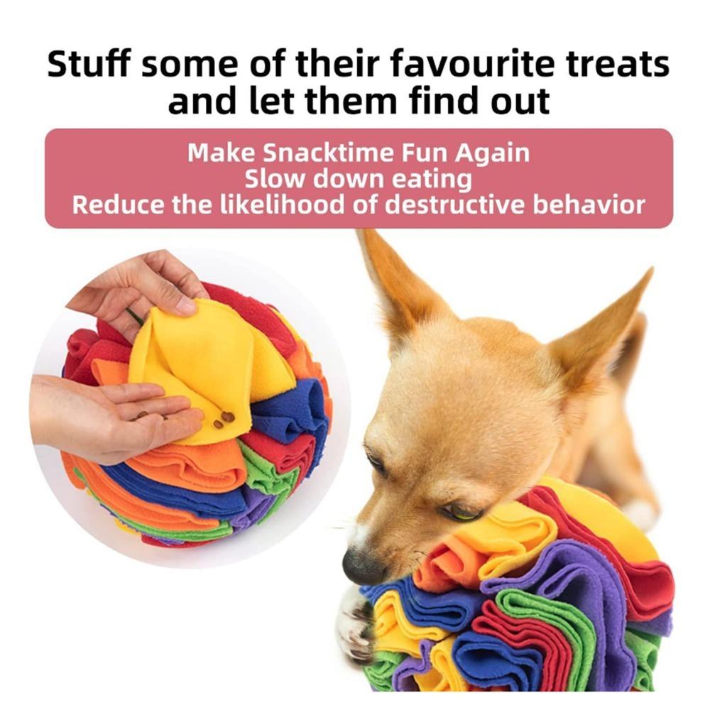Rainbow Multicolor Sniffing Toy Plush Fleece Pet Puzzle Ball Snuffle Ball Small Medium Pets
