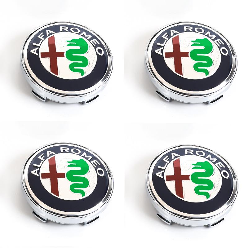AJKRY1 4pcs 56mm Car Wheel Center Hub Cap Stickers For Alfa Romeo 4C 159 Spider Giulietta Giulia GT Tonale Mito Car Styling Accessories