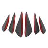 6pcs Front Bumper Lip Fin Splitter Canard Sticker Black Carbon Fiber Style Car Styling Universal