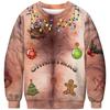 Women Men Funny Chest Hair Print Ugly Christmas Sweaters Jumpers Couple Autumn New Year Eve Holiday Party Xmas Sweatshirt Ropa