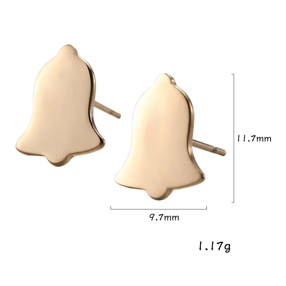Snowflake Tree Elk Jingle Bell Stud Earring Women Stainless Steel Gold Earrings Jewelry Valentine Gift