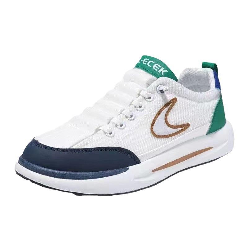 Мужская летняя дышащая обувь из ледяного шелка, кеды на платформе, универсальная обувь с низким верхом, мужская трендовая обувь, обувь Форреста Гампа, студенческая молодежная белая обувь