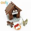 Ovly Farm Kennel DIY Building Block MOC PartsPuzzle Set with Garden Kennel Animals Dog House Nest Kit Kids Gift with Manual