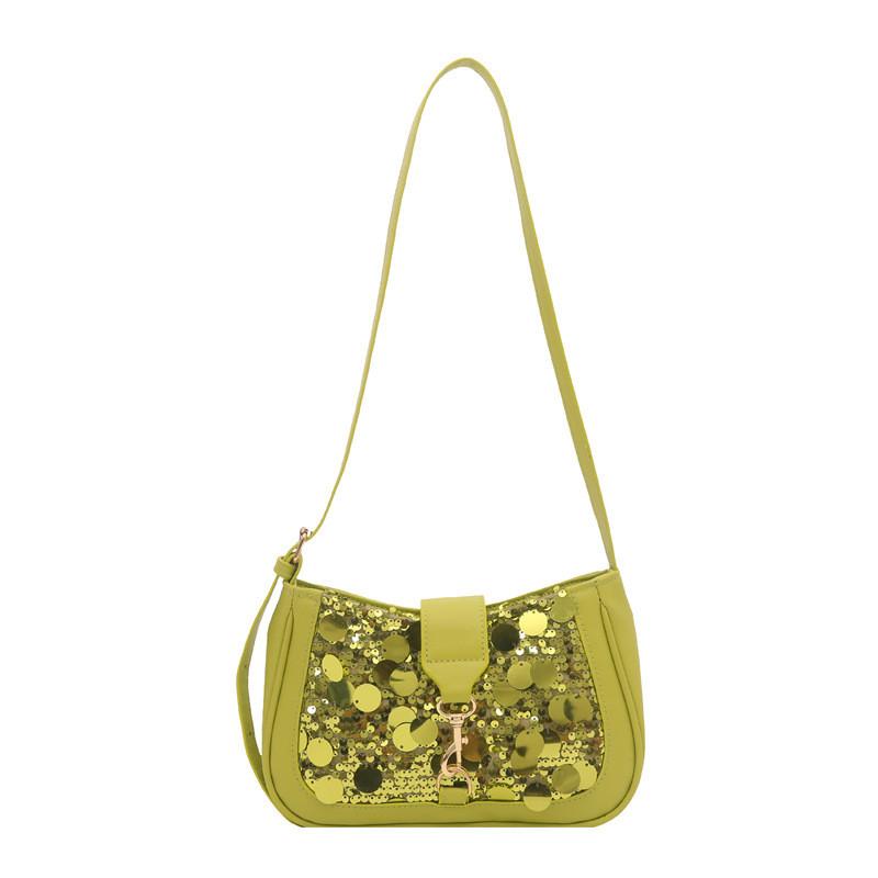 Simple Solid Color Sequin Design Women Casual Shoulder Bag For Street Fashion