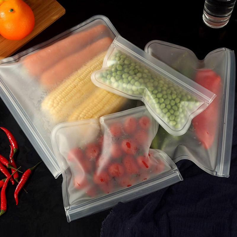 5 шт. Силиконовые контейнеры для хранения продуктов, герметичные, устойчивые, с застежкой-молнией, многоразовые рулоны, для сохранения свежести мяса, фруктов, овощей, качество