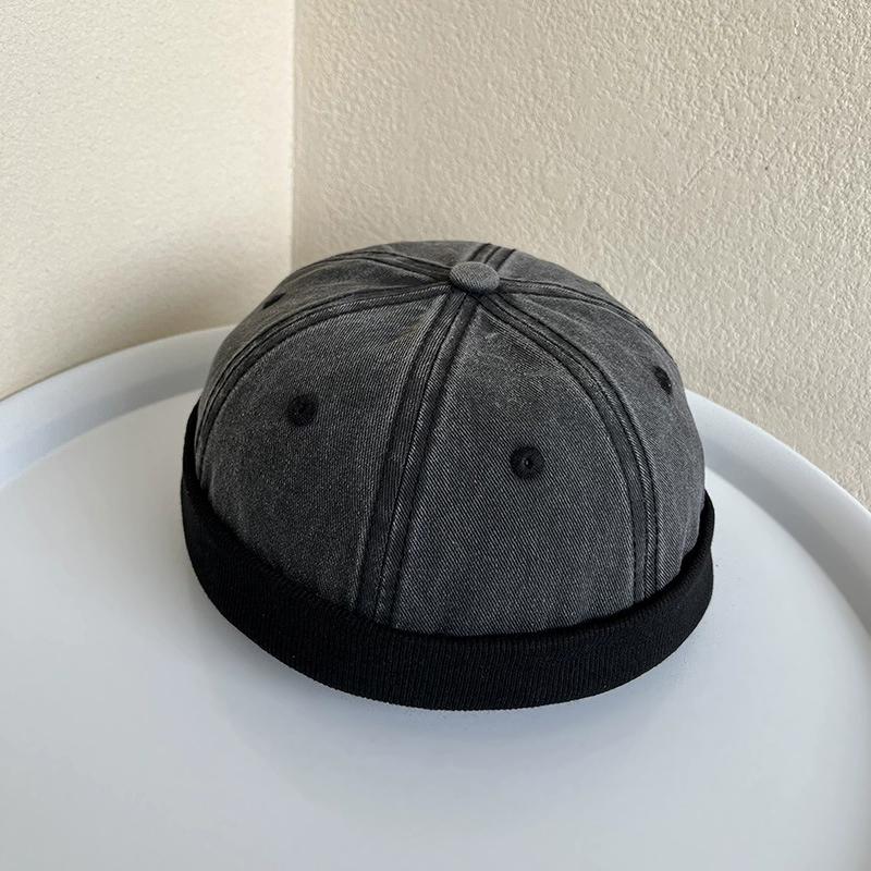 Джинсовая кепка Docker без полей, однотонная матросская шапка, мужская и женская, регулируемая шляпа для папы