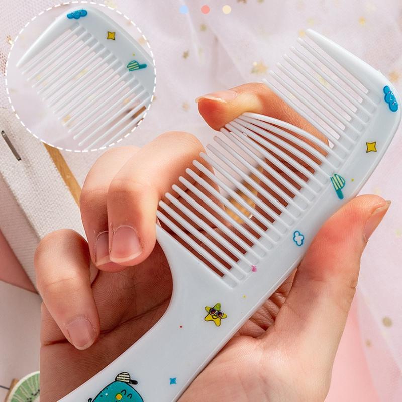 2pc Set Cartoon Children's Comb for Baby Girls Cute Kids Anti-Static Plastic Hair Comb Hairdressing Pointed Tail Combs Baby Care