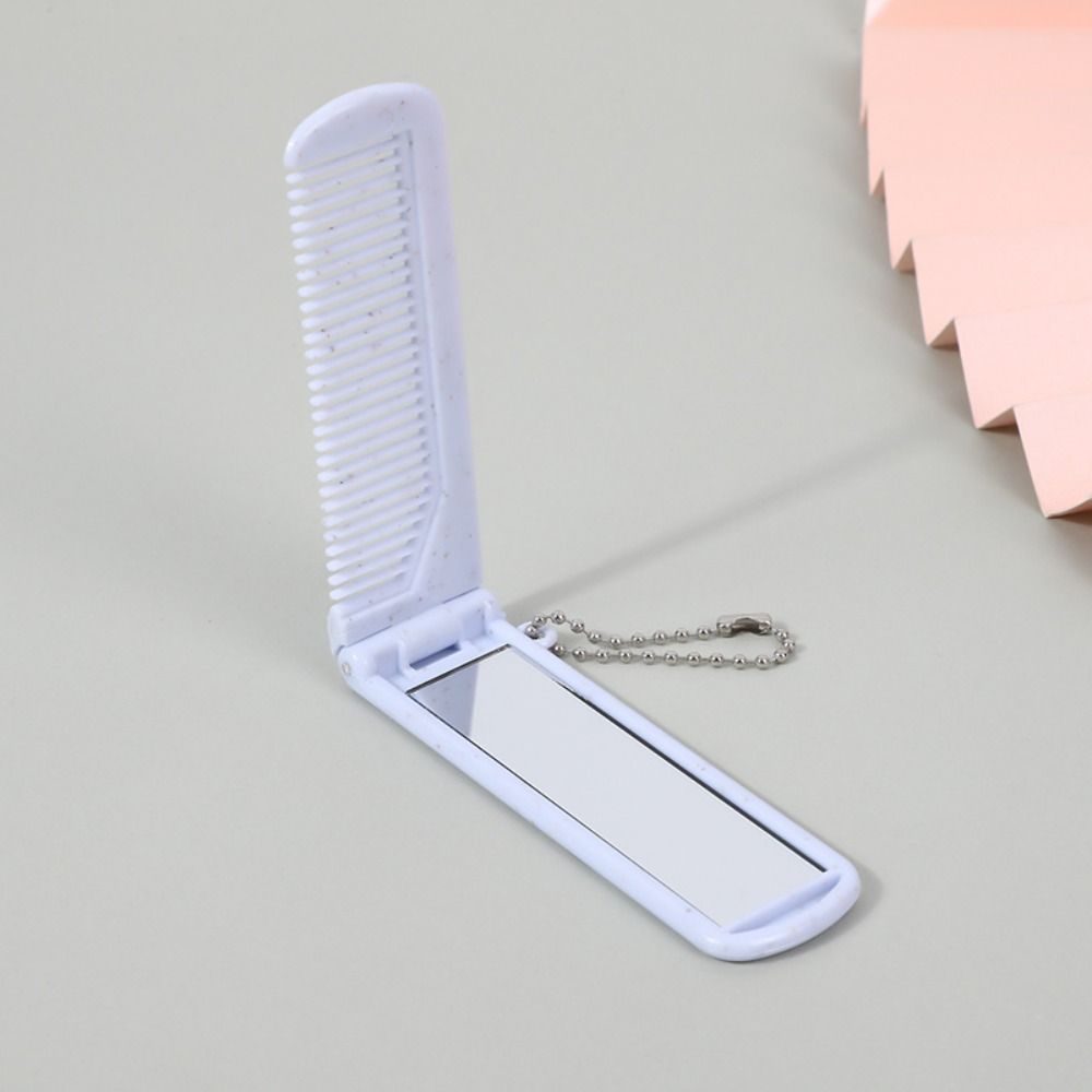 Lovely Animals Cartoon Comb Plastic Pocket Hair Brush Simple Portable Comb With Mirror Women