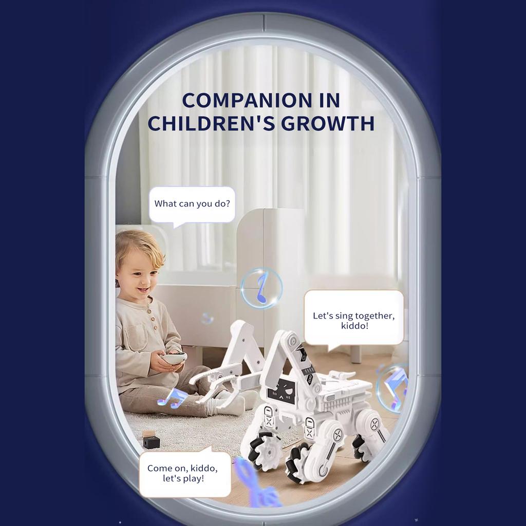 Robot Toy for Kids, 2.4G Remote Control Car Toys with LED Light LCD Screen and Music for Boys