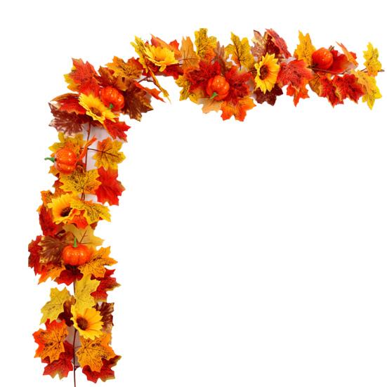 5.7Ft Fall Maple Leaf Garland Artificial Autumn Foliage Garland Harvest Hanging Vine