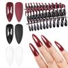 Nail Tips Solid Color Long Pointed Manicure Decor Oval Matte Fake Nails for Party