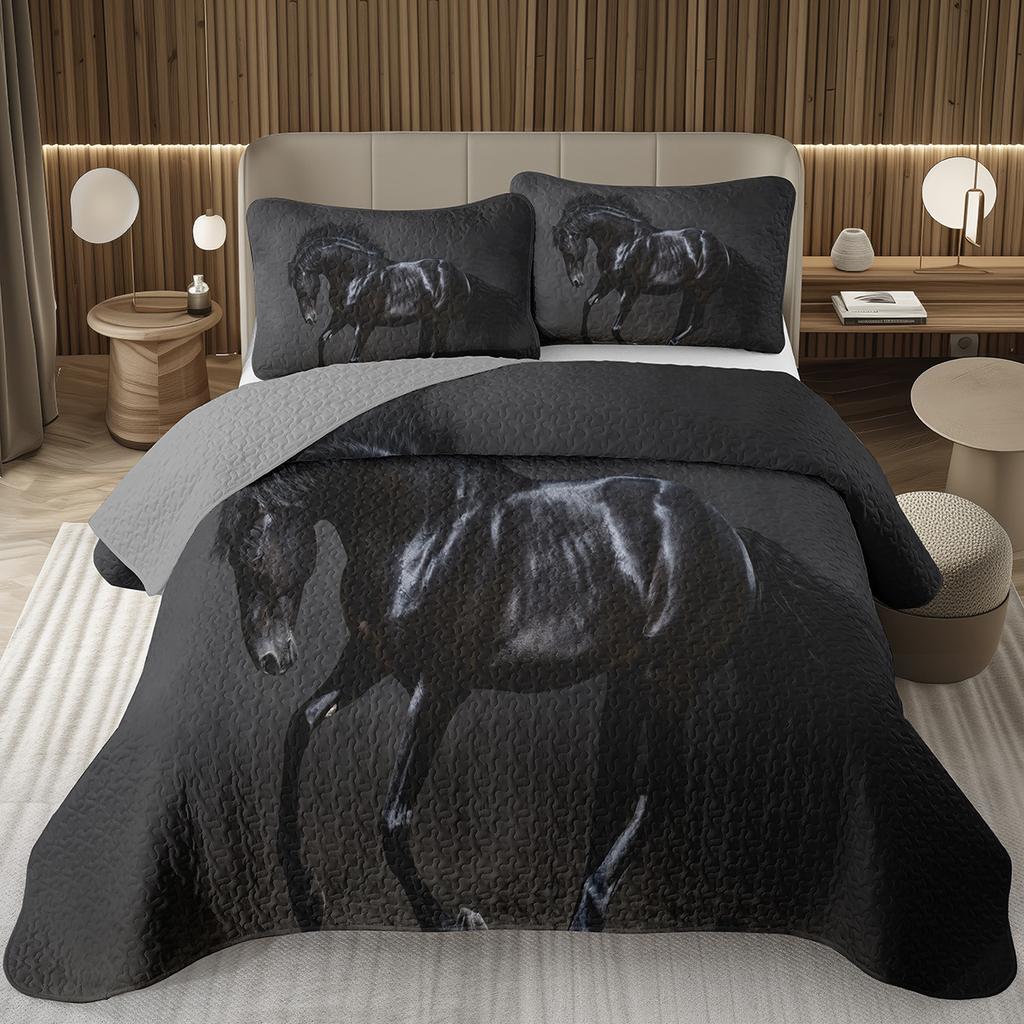Покрывало Wild Horse Queen/Full с узором скачущих лошадей, стеганый комплект постельного белья, комплект покрывала с фермерскими животными, реверсивное, в деревенском стиле