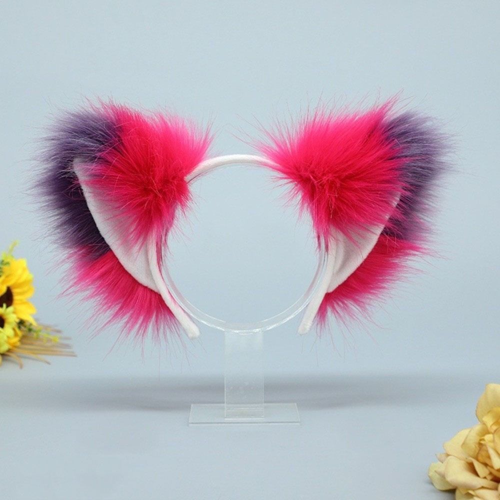Fluffy Realistic Texture Faux Fur Cat Ears Flexible Animal Headband Anime Cosplay