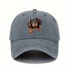 Vintage Vintage Dog Print Baseball Cap, Versatile and Fashionable for Both Men and Women