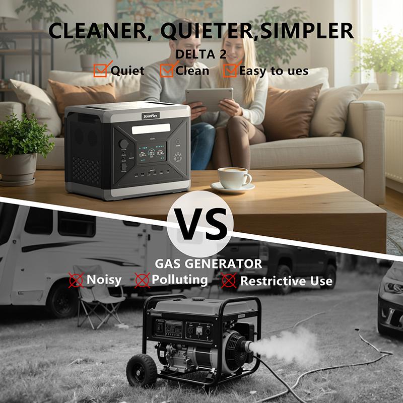 Solarplay Q2501 2400W 2160Wh LiFePO4 Portable Power Station with 200W Solar Panel UPS Home Backup Generator DE Local Shipping