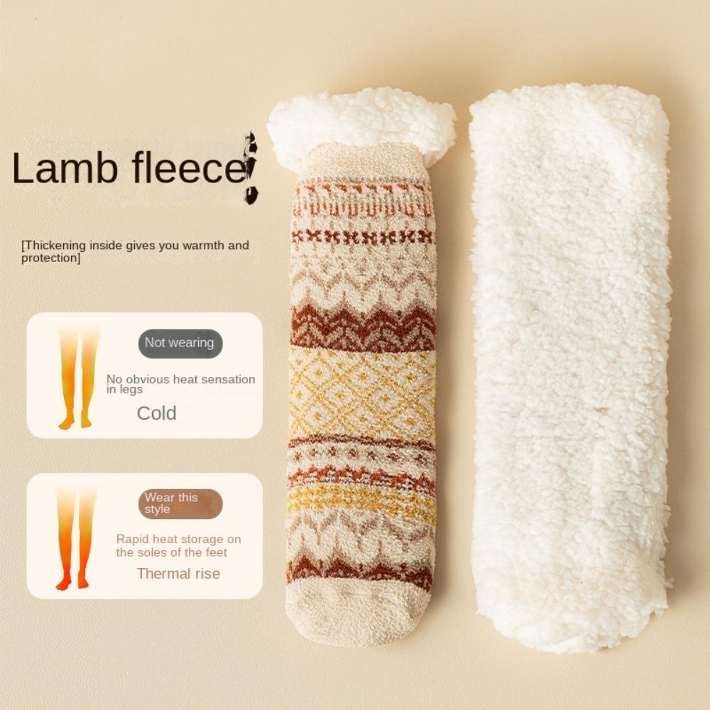 Утепленные термоноски, носки-тапочки из берберского флиса, новые напольные носки, зима