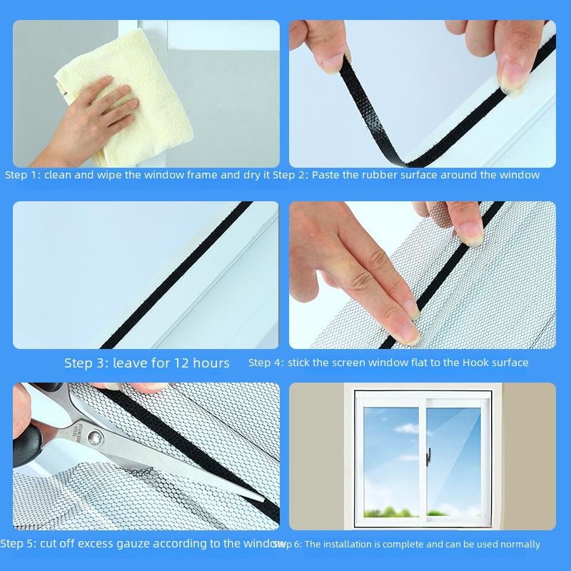 Самоклеящаяся сетка на липучке для защиты от комаров и вентиляции
