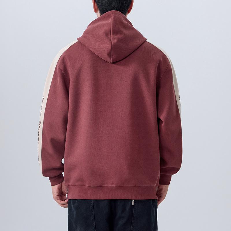Autumn And Winter Heavy American Contrasting Color Long-Sleeved Hooded Sweater Men'S Loose Large Size Youth Long-Sleeved Casual Jacket Tide
