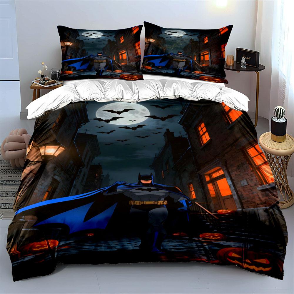 Moonlit Batman and pumpkins. Bedding sets Duvet cover sets Duvet covers Pillowcases(1 * Duvet Cover 2 * Pillowcases without duvet insert)